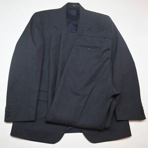 Alexandre of England 40R 32x32 Blue Houndstooth Check 100% Wool Mens Suit